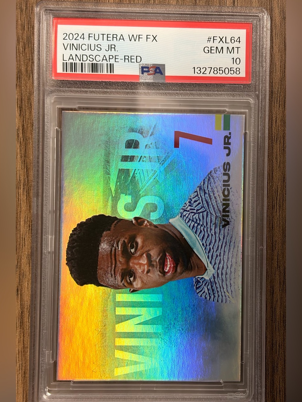 2024 Futera FX Vinicius Jr Landscape Red Promo 01/03 PSA 10 GEM MINT Real Madrid